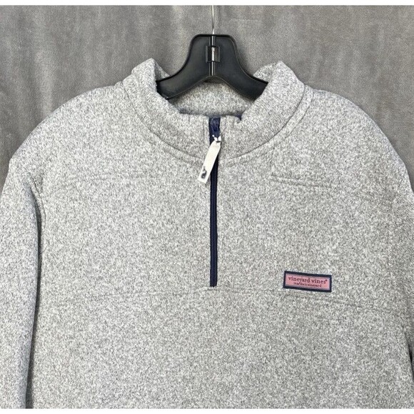 Vineyard Vines Fleece Shep Shirt Sweater Men’s XXL Gray 1/4 Zip Pullover - Picture 7 of 12